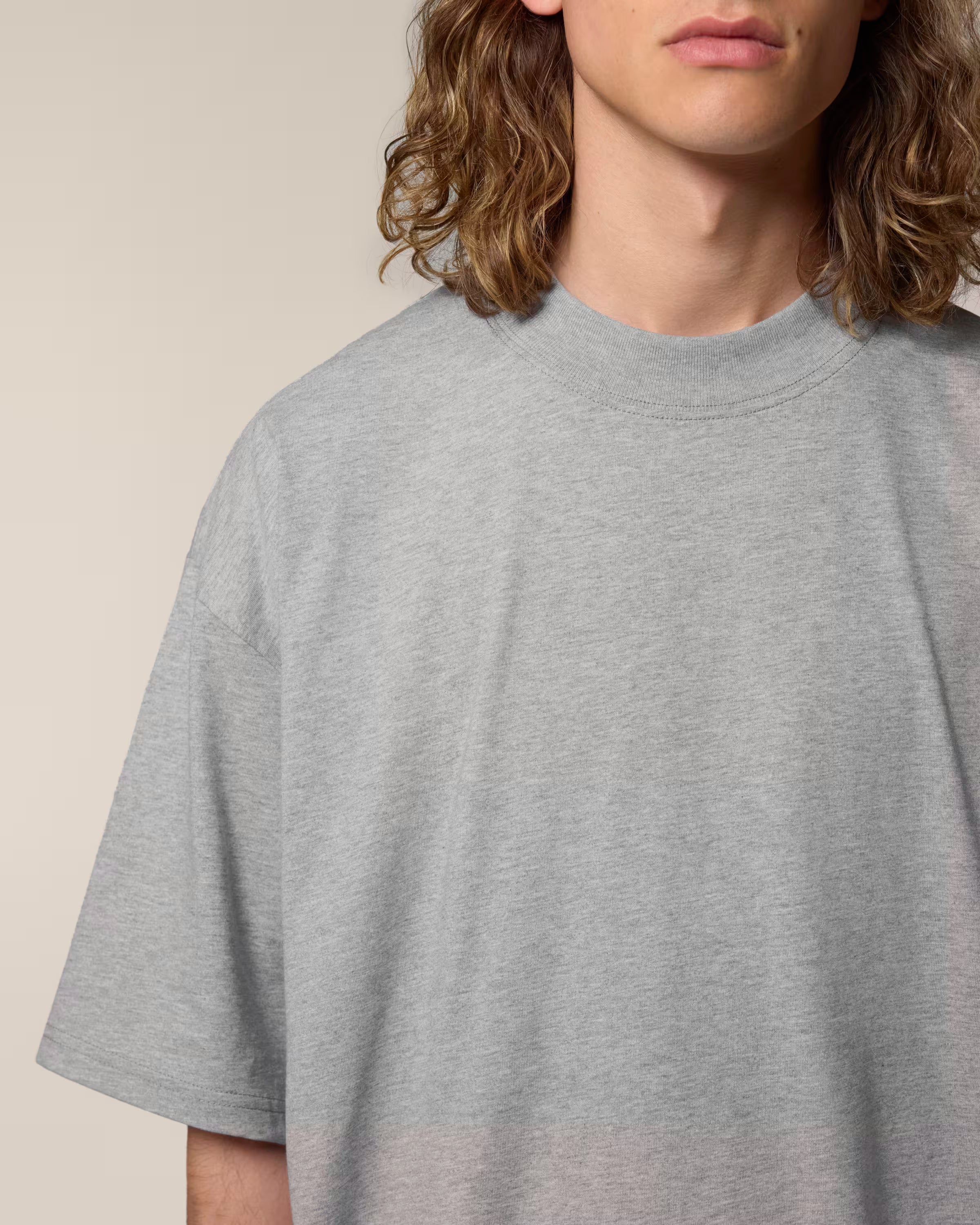 Oversized High-Neck Organic Cotton T-Shirt