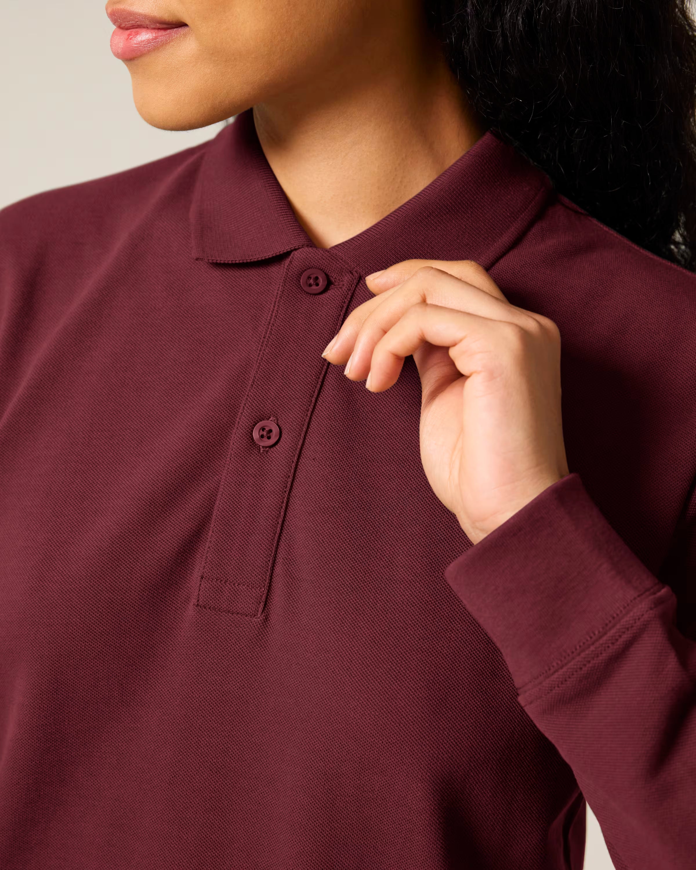 The polo long sleeve Organic Cotton T-shirt