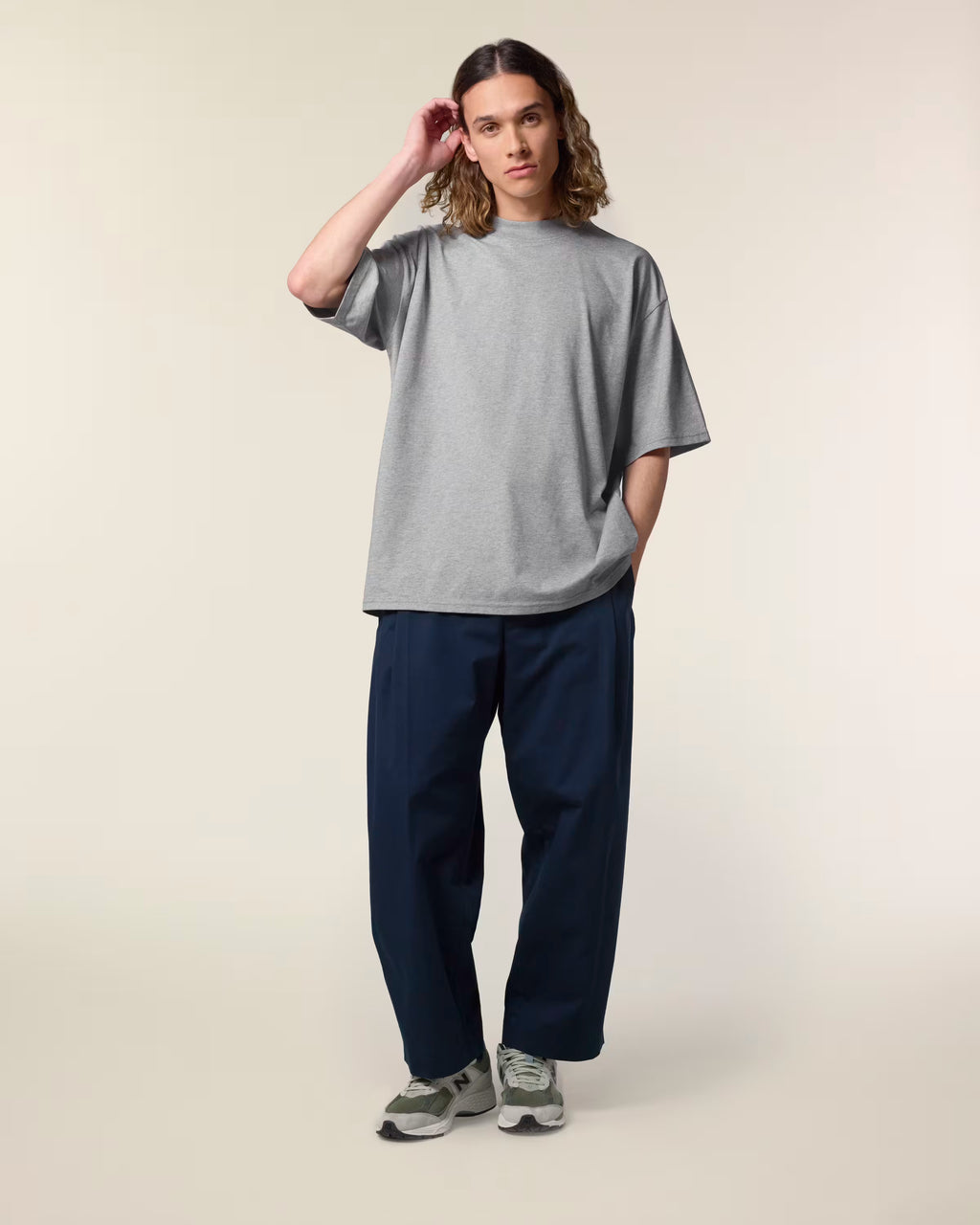 Oversized High-Neck Organic Cotton T-Shirt